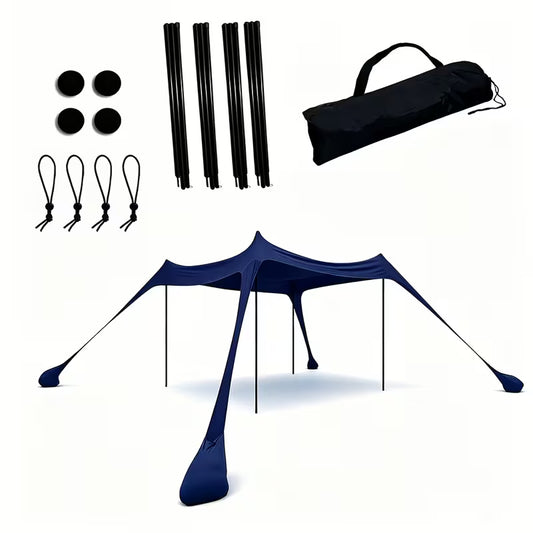 Navy Blue Beach Canopy (6-8 Pax)